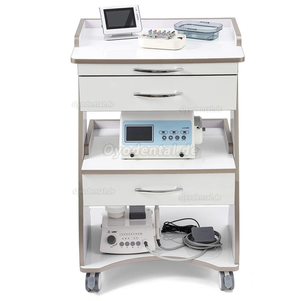 Dentech G06 Dentalwagen Instrumentenwagen mit Instrumententablett Doppelschublade Stauraum